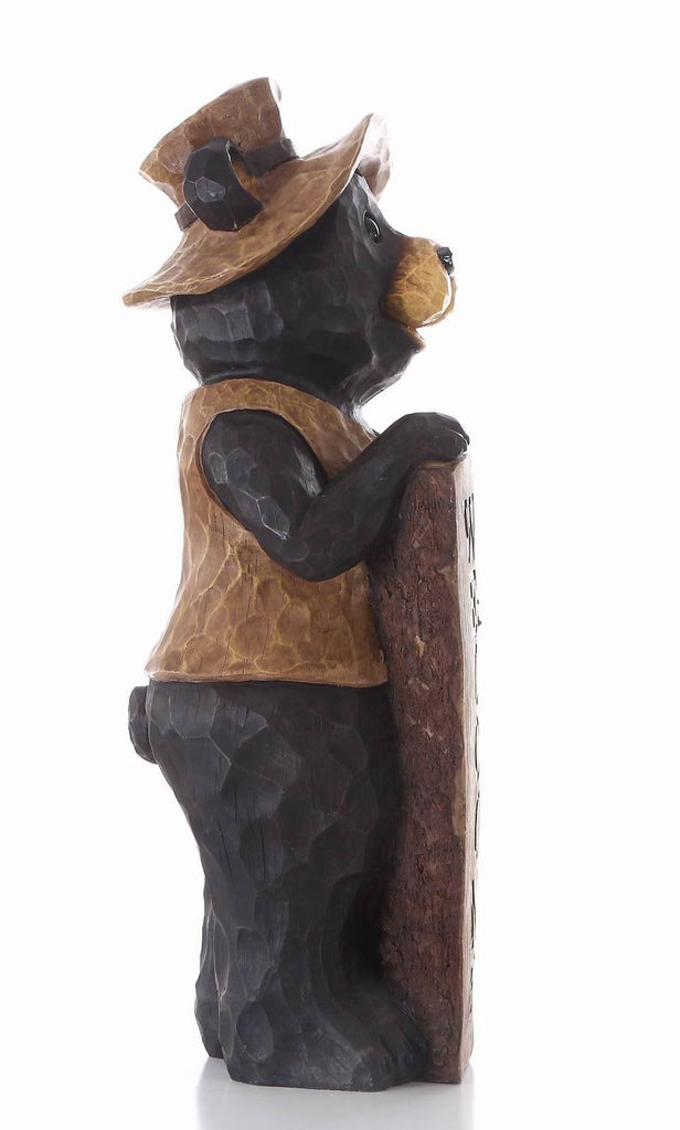 Bear Standing with Welcome Sign Statue