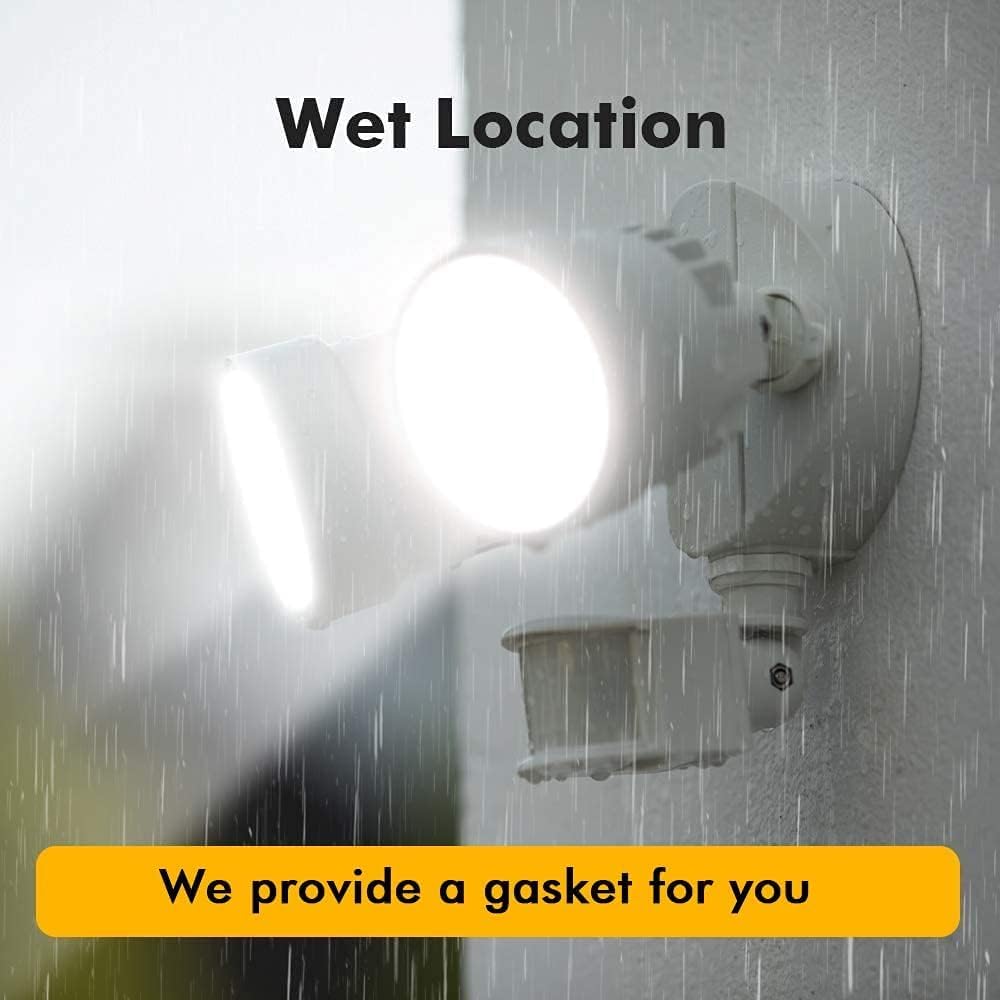 P6221W-PIR24 2000 Lumen 18 Watt 26 LED Motion Activated Integrated Dual-Head Flood Light Outdoor, IP54 Waterproof