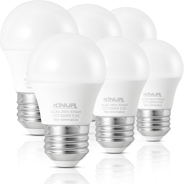 Small LED Ceiling Fan Light Bulbs, 6 watt A15 led Bulb E26 Daylight 5000K 60watt Equivalent Appliance Bulb