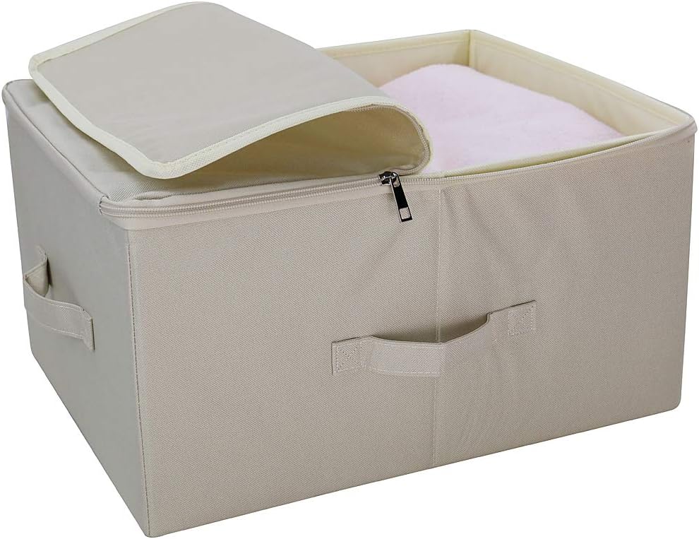 17.6 X 13.6 X 9.7",Folding Closet Clothes Storage Boxes with Zip Lid, 2 PCS | 17.6"x 13.6"x 9.7", drawer Cubes