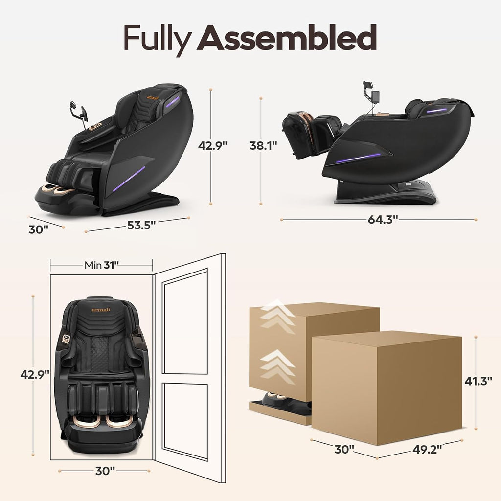 4D Massage Chairs Full Body,Zero Gravity SL-Track Shiatsu Massage Chair Recliner,Core Heating,20 Massage