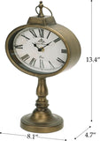 HOME Antique Mantel Clock, Gold Retro Desk Clock Silent-Non-Ticking Battery Operated Decorative Desk Table Clock
