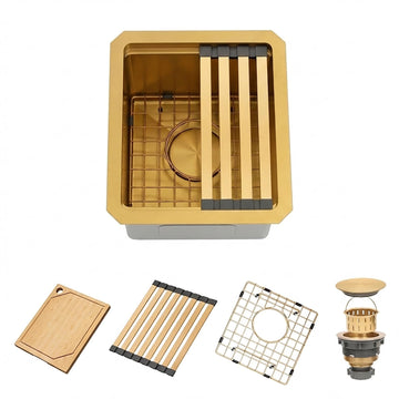 Gold Bar Sink, 13 Inch Stainless Steel Undermount Sink