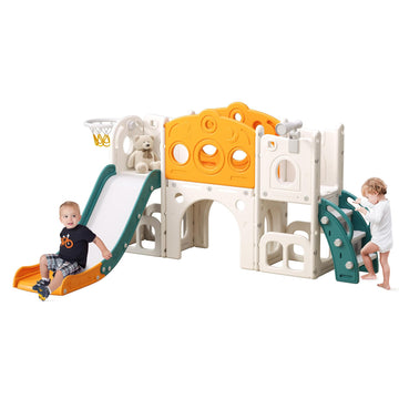 8 in 1 Toddler Slide, Outdoor Indoor Playset for Kids Baby Age 1-3