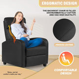 Recliner Chair Single Reclining Sofa Home Theater Seating with Lumbar Support and Padded Backrest for Living Room and