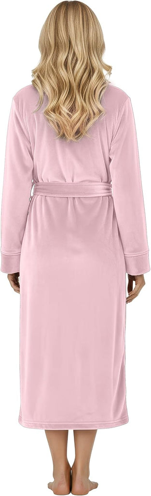 Premium Plush Fleece Robes for Women Fluffy Soft Long Bathrobe