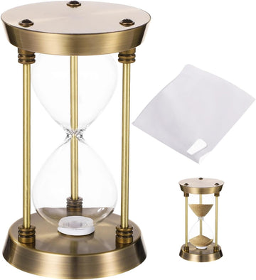 Empty Hourglass, Vintage Bronze Fillable Sand Timer with Hourglass Paper, Decorative Hourglass Timer with Alloy Frame