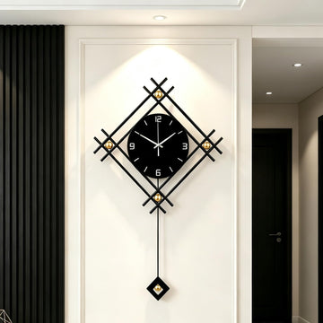 Modern Wall Clock with Stylish Pendulum, 16.2*26 Inch