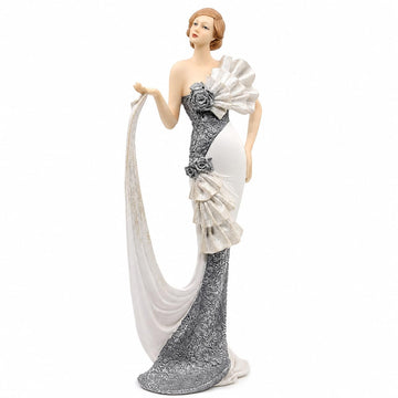 13 Inch Victorian Lady Figurine, Art Deco Woman Statue