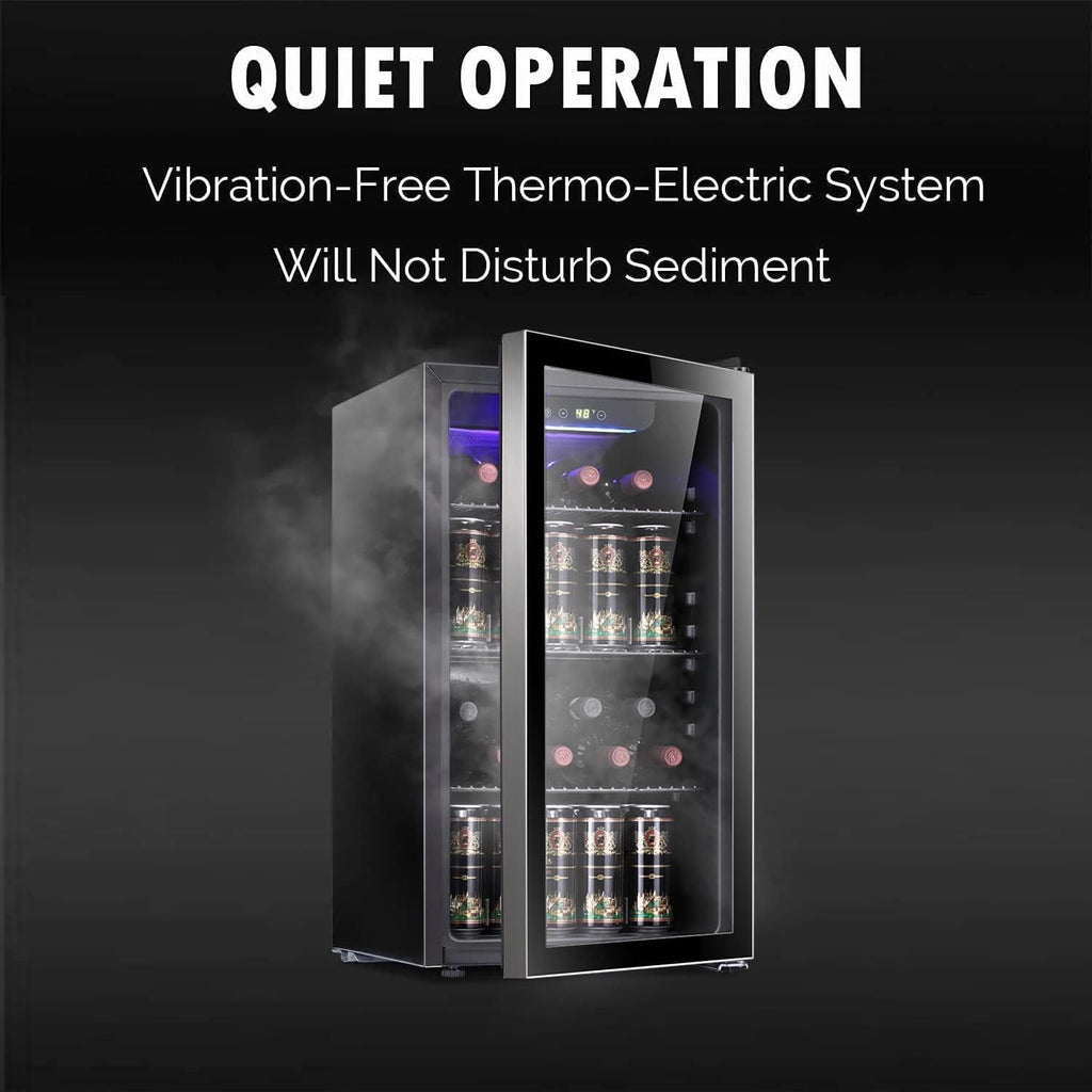 26 Bottle 130 Can Wine Cooler/Cabinet Beverage Refrigerator Mini Wine Cellar Bee