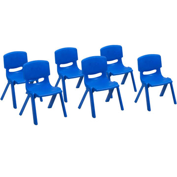 Plastic Stackable School Chairs, 6 Pack, Kids Learning Chairs with 11 inch Seat Height, Carrying Handle, Waterproof