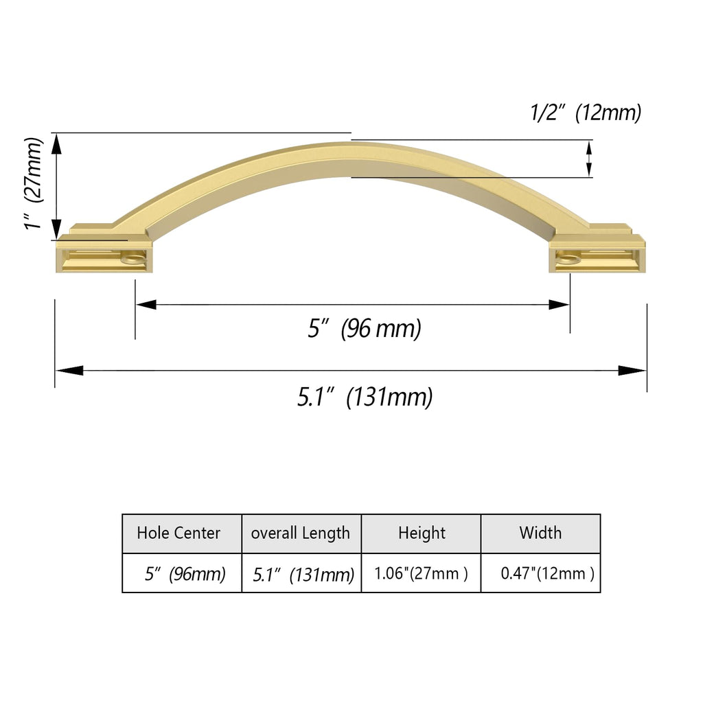 10 Pack 3.75 Inch Cabinet Handles Gold Cabinet Pulls