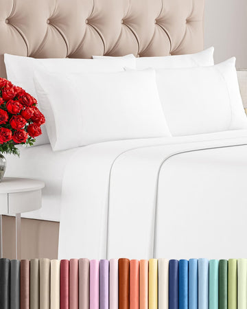 6 Piece Sheet Set - Comfy Breathable & Cooling - Ultra Soft Hotel Luxury Bedding Set w/ 8-16 Inch Deep Pockets