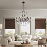 6 Light Crystal Chandelier Light Fixture Modern Chandelier Crystal Lighting, Crystal Pendant Raindrop Chandelier for Dining Room,Bedroom,Living Room,H23 x D24, 6-Light A100-B09HBS96GS