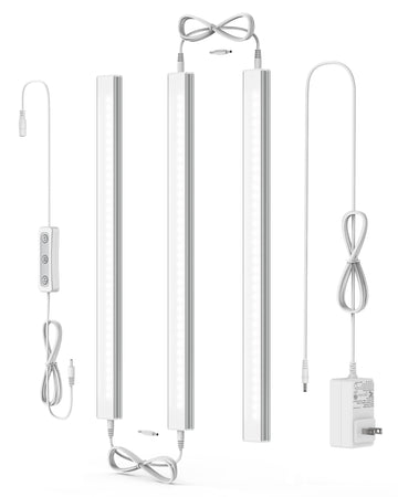 Under Cabinet Lighting, 4500K Daylight, 3 Pack 12 inch Linkable