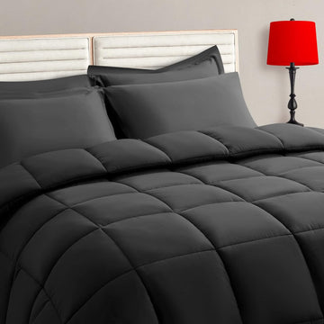 Comforter Set - 7 Pieces, Bed in a Bag Bedding Sets with All Season Soft Quilted Warm Fluffy Reversible