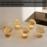 Natural Dolomite Marble Mushroom Lamp,Natural Gemstone Table Lamp Unique Crystal Veins Three-Color Temperature