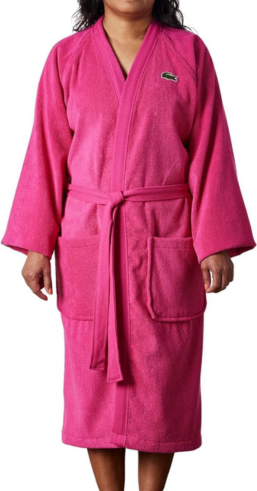 Classic Pique Bath Robe, 100% Soft Cotton Terry, Unisex Adult Bathrobe, Absorbent & Quick Drying, One Size Fits Most