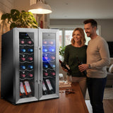 24-Bottle Wine Fridge - Dual Zone Cooler for Red & White Wines, 41°F - 64°F Temp