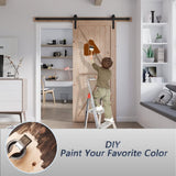36in x 84in Wood Barn Door with 6.6FT Barn Door Hardware Kit Included K Shape Solid Spruce Panel Nee