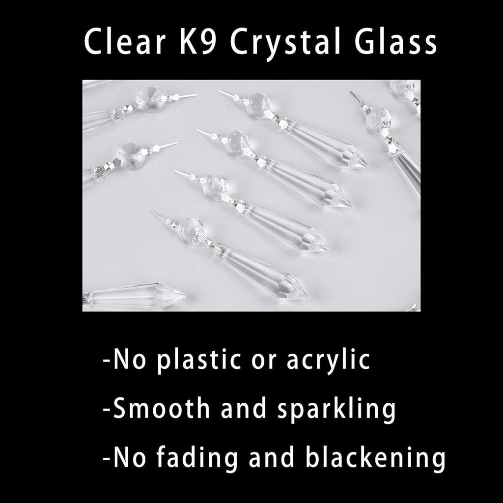 25 Pcs 55mm Crystal Icicle Prisms Chandelier Lamp Suncatcher Decor - Crystal Icicle Suncatcher Prisms 55mm with