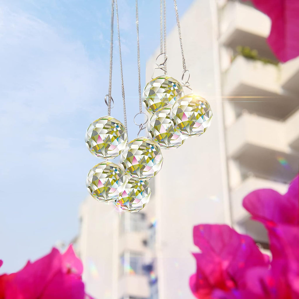 2 Pack Crystal Ball Prism Sun Shine Catcher Rainbow Pendants Maker, Hanging Crystals Prisms for Windows