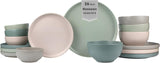 16-Piece Stoneware Dinnerware Set for 4, Satin Glazed Plates and Bowls Sets with Matte Finish, Ceramic Dish Set