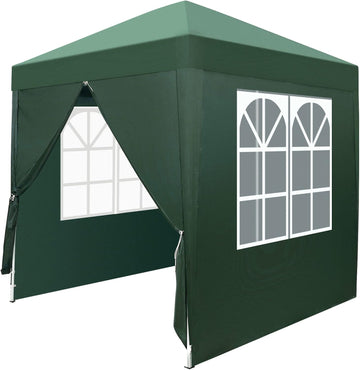 6.5x6.5ft Pop Up Canopy Tent, Outdoor Instant Shelter Folding Canopy with 4 Side Walls and Carry Bag Events, Party