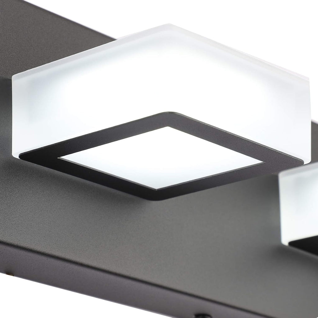 LED Black 4 Lights Acrylic Lighting Fixtures Modern Matte Black Bathroom Vanity Lights