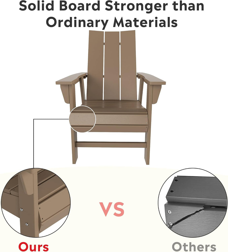 Fire Pit Chairs, Outdoor Chair HDPE Adirondack Chair, Modern Patio Porch Chair, Front Porch Backyard Deck Outside