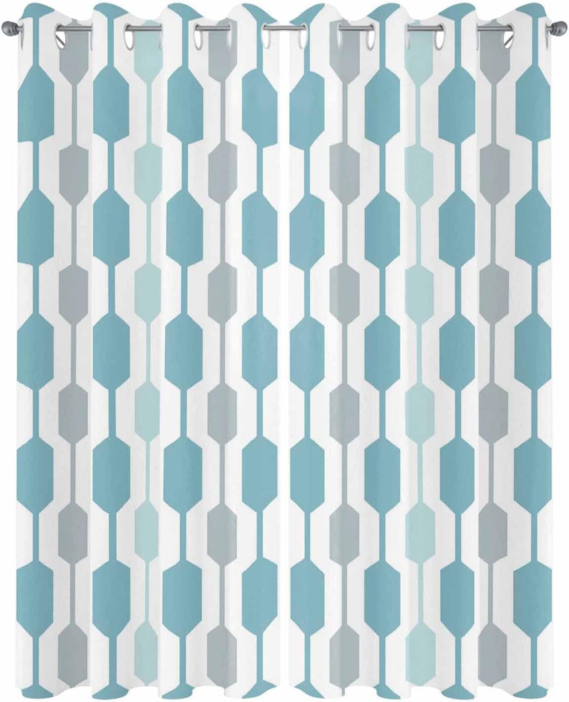 Outdoor Curtains Waterproof, Mid-Century Modern Privacy Screen Outdoor Front Porch Decor, Grommet Outside Curtains