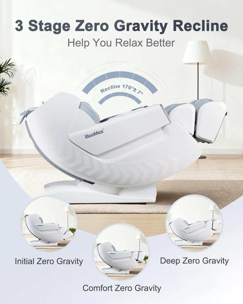 Massage Chair Full Body Zero Gravity 54" SL-Track Shiatsu Recliner | Body Scan, Adjustable 18 Modes, Auto Extending