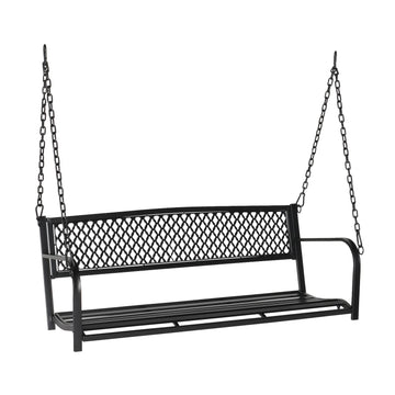 Heavy Duty Metal Porch Swing, 660 LBS Swing Bench, Gridback