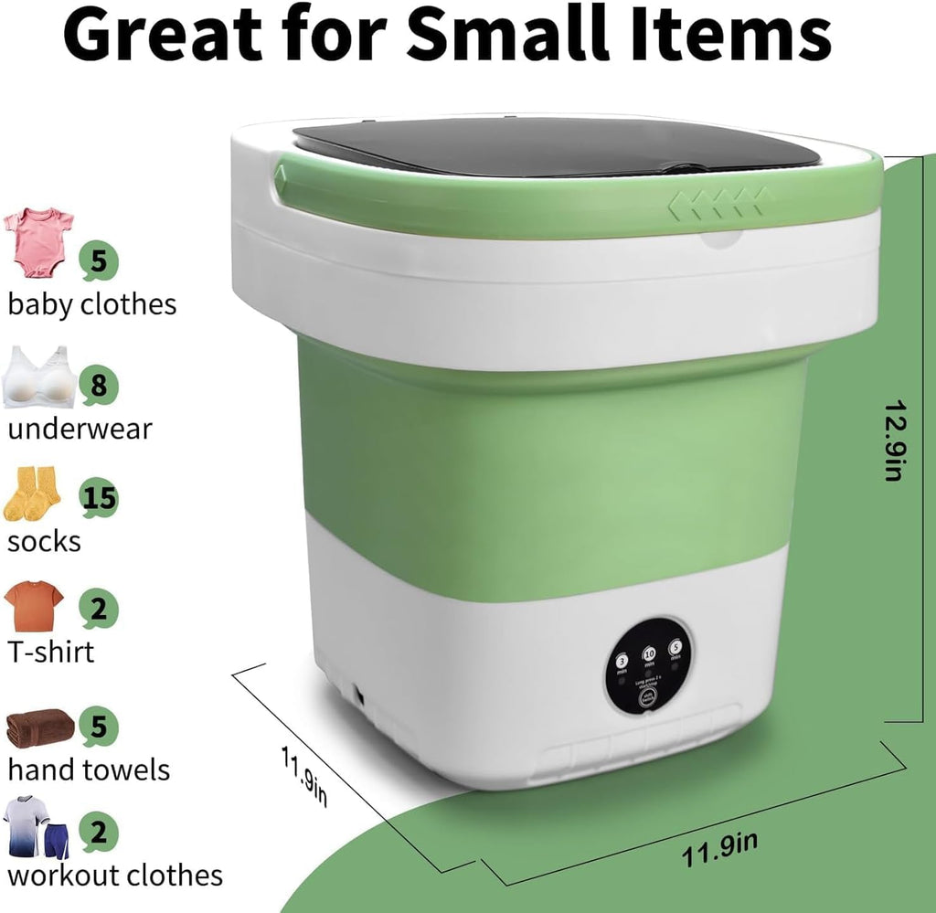 Portable Washing Machine, 16L Upgraded Mini Washer with Spin Basket Laundry Machine, 3 Cleaning Modes Suitable for Small Clothes, Foldable Design Ideal for Hotel, Home, Apartment and Campain