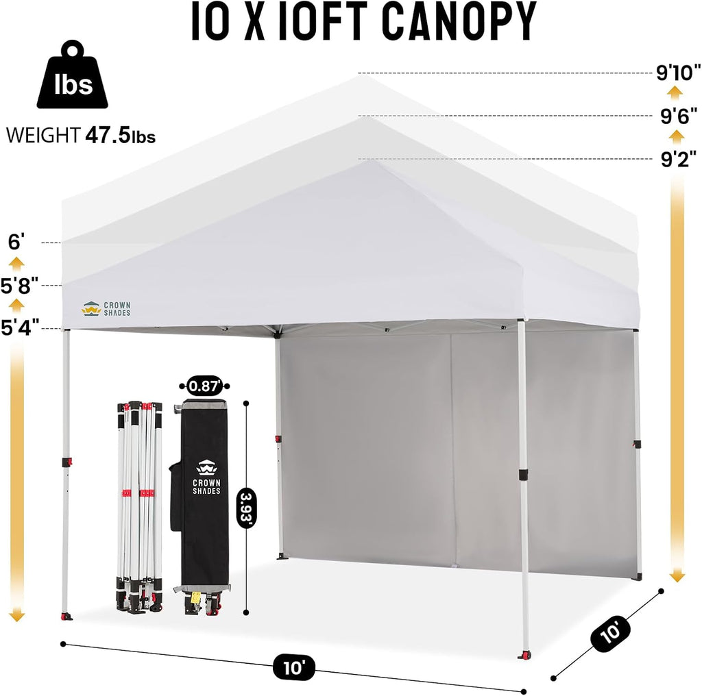 10X10 Commercial Instant Pop Up Canopy, White | 300D Silver-Coated Fabric, CenterLok One Push Tent, STO-N-Go Bag
