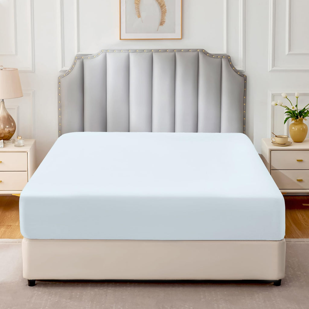 Pure Cotton Fitted Sheets Twin XL Size, 300 Thread Count Percale Sheets for Twin XL Size Bed, Soft & Breathable