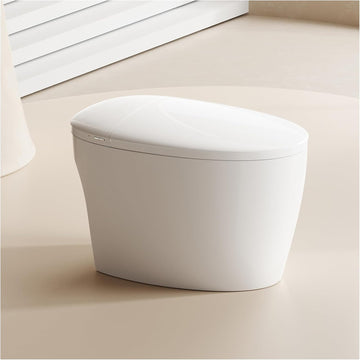 Smart Tankless Toilet with Heated Seat, Auto Flush, Foot Sensor Flush, Night Light, Elongated One-Piece Design