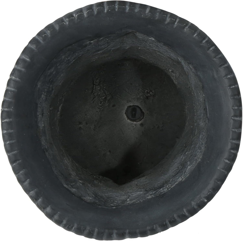 Antique Black Outdoor Urn Planter, Magnesium Oxide Large Urn Planter Outdoor with Drainage Hole, Elegant Vintage Style