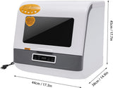 800W Portable Countertop Dishwasher, 4 Washing Programs Compact Mini Dishwasher w/70°C High-Temp & Air Dry Function