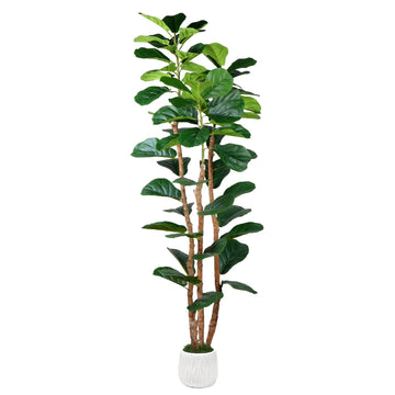 6FT Artificial Fiddle Leaf Fig Tree, Fake Indoor Plant with Pot