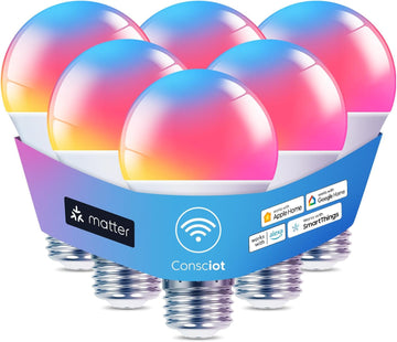 Smart Light Bulbs, WiFi Bluetooth Color Changing LED Light Bulb, A19 E26 RGBTW Light Bulbs that Works