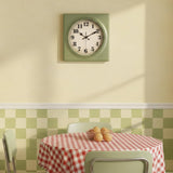 Vintage Wall Clock 1950s Style - Retro 50's Mid Century Square Wall Clocks Battery Operated for Kitchen Living Room