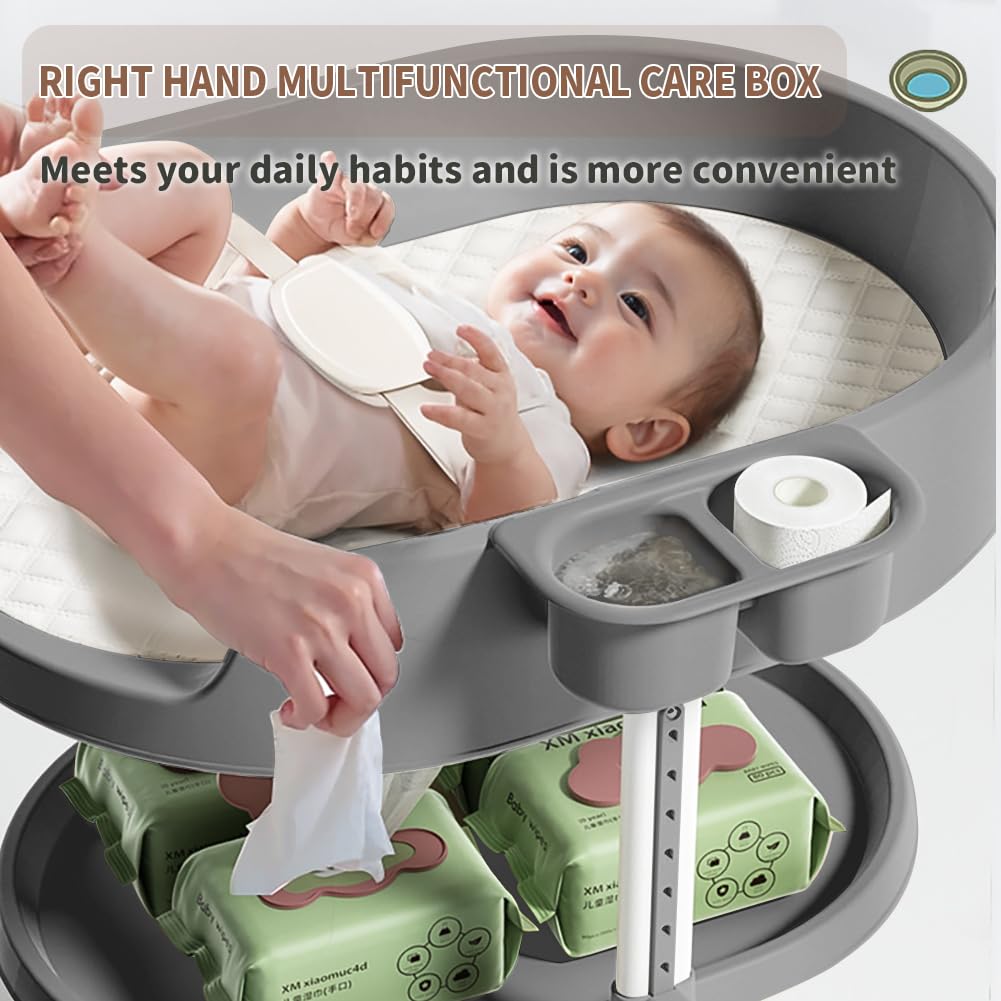 Diaper Changing Station, Portable Changing Table for Baby, Diaper Changing Table with Storage Drawers, Waterproof