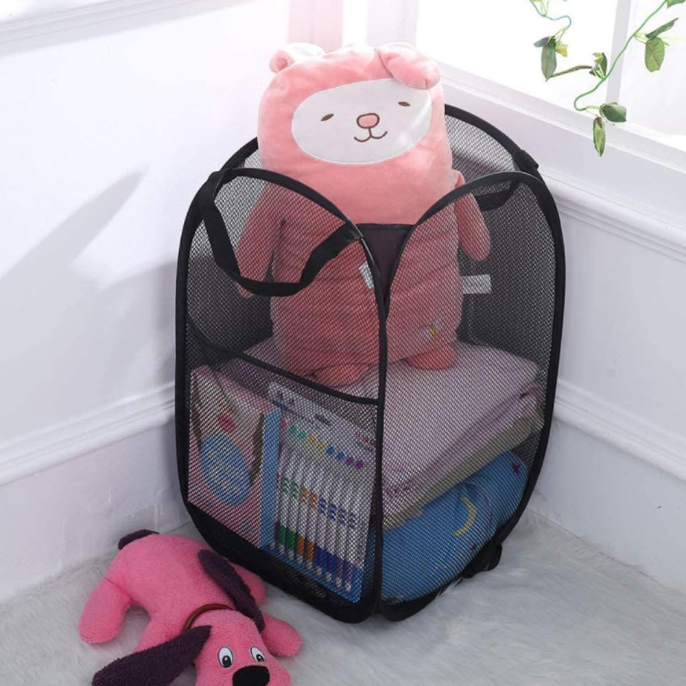 3 Pack Pop Up Laundry Hampers, Collapsible Mesh Laundry Baskets