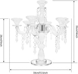 7 Arm Crystal Candelabras, 14" Retro Candle Holder, Atmosphere Candlestick, Vintage European Transparent Candle