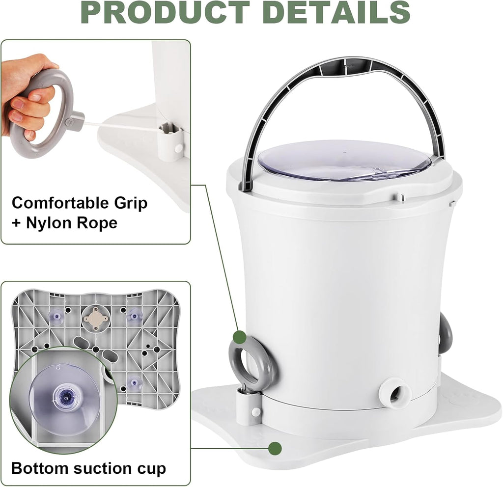 Manual Clothes Dryer Portable Mini Dryer Compact Spinner Non Electric Laundry Washing Machine for RV, Camping, School