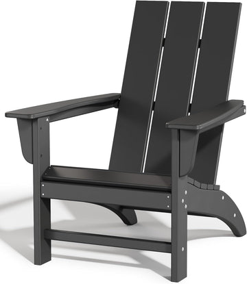 Poly Lumber Adirondack Chair, All-Weather Resistant Outdoor Patio Chairs, Look Like Wood, Pre-Assembled Outdoor Fire