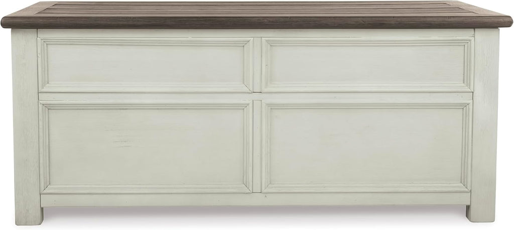 Bolanburg Lift-Top Coffee Table with Storage Two-Tone Rustic Farmhouse Cocktail Table - Brown/White