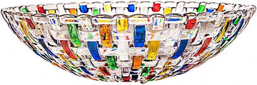Hand Painted Colorful Woven Glass Crystal Salad & Fruit Bowl Decoration,Centerpiece ,Wedding Decor, Fruit, Snack
