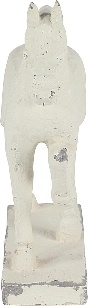 79 Fiberglass Horse Decorative Sculpture Home Decor Statue, Accent Figurine 13" x 4" x 14", White